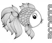 Coloriage Mandala poisson d'Avril &agrave; personnaliser
