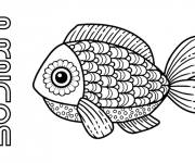 Coloriage Petit poisson d'Avril style mandala
