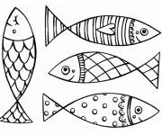 Coloriage et dessins gratuit Plusieurs Poissons d'Avril ce1 à imprimer
