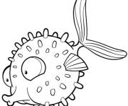 Coloriage Poisson avril arc en ciel