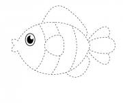 Coloriage Poisson d'Avril &agrave; relier