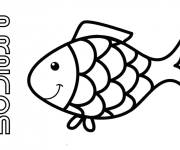 Coloriage Poisson d'Avril avec &eacute;cailles