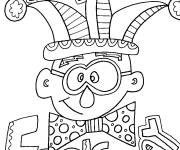 Coloriage Poisson d'Avril avec un clown amusant