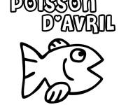 Coloriage Poisson d'avril cp facile