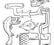 Coloriage Poisson d'avril dessin anim&eacute;