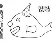 Coloriage Poisson d'avril en forme de clown