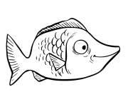 Coloriage Poisson d'avril en souriant &agrave; colorier