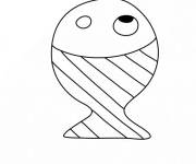 Coloriage Poisson d'Avril facile en ligne