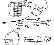 Coloriage Poisson d'avril les r&eacute;versibles