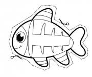 Coloriage Poisson d'Avril mignon