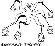 Coloriage Poisson d'Avril pieuvre