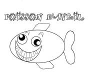 Coloriage et dessins gratuit Poisson d'Avril riante à imprimer