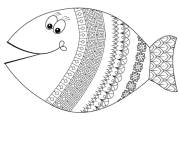 Coloriage Poisson d'Avril rigolo zentangle