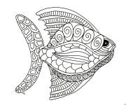 Coloriage Poisson d'Avril zentangle