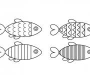 Coloriage Poissons d'Avril &agrave; motifs g&eacute;om&eacute;triques