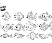 Coloriage Poissons d'avril de cartoon