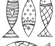 Coloriage Poissons d'Avril d&eacute;cor&eacute;s