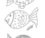Coloriage Poissons d'Avril dessin d&eacute;cor&eacute; en ligne