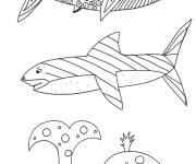Coloriage Poissons d'Avril dessin&eacute; par enfants