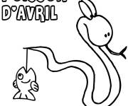 Coloriage et dessins gratuit Serpent pour Poisson d'Avril à imprimer