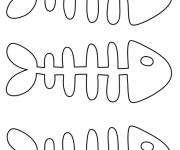Coloriage Squelettes de poissons d'Avril