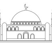 Coloriage Belle mosqu&eacute;e Ramadan