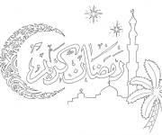 Coloriage Carte de v&oelig;ux de Ramadan