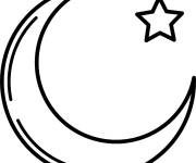 Coloriage Croissant du ramadan avec une &eacute;toile