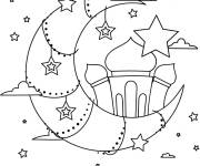 Coloriage Croissant magique du Ramadan