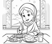 Coloriage D&eacute;licieux repas d'Iftar