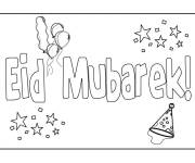 Coloriage Eid Moubarak f&ecirc;te islamique