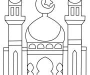 Coloriage Emoji de la mosqu&eacute;e au Ramadan