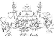 Coloriage Enfant s'amusant pendant le Eid Iftar