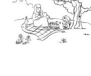 Coloriage Fille musulmane dans la nature