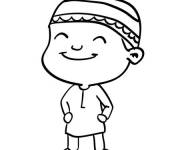 Coloriage et dessins gratuit Gar&ccedil;on musulman pendant le Ramadan à imprimer