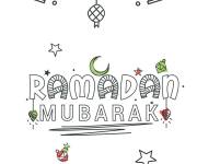 Coloriage Illustration Ramadan Mubarek
