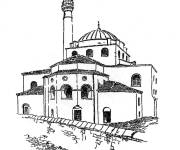 Coloriage Image mosqu&eacute;e en noir et blanc