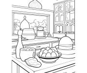 Coloriage La cuisine pendant le Ramadan