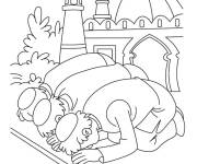 Coloriage La pri&egrave;re du Ramadan