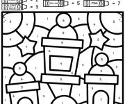 Coloriage Lampe de Ramadan magique par num&eacute;ro