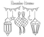 Coloriage et dessins gratuit Lampes et d&eacute;coration sp&eacute;ciaux pour le Ramadan à imprimer