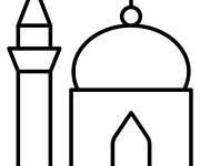 Coloriage Les parties de la mosqu&eacute;e