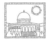Coloriage Mosqu&eacute;e el aaksa au Ramadan