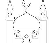 Coloriage Mosqu&eacute;e musulmane pour le mois sacr&eacute;