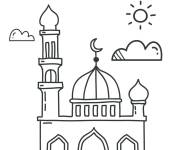 Coloriage Mosqu&eacute;e pendant le Ramadan