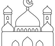 Coloriage Mosqu&eacute;e stylis&eacute; au Ramadan