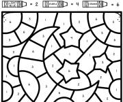 Coloriage Ramadan dessin math&eacute;matique par num&eacute;ro