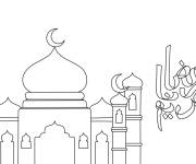 Coloriage Ramadan en noir et blanc