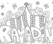 Coloriage Ramadan en texte artistique