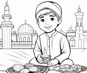 Coloriage Ramadan Kareem adorable aux enfants
